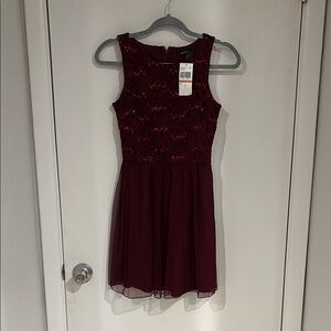 Elegant Burgundy Dress